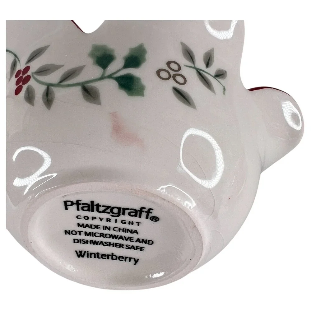 Pfaltzgraff Winterberry 2 Section Cardinal Server Bowl Snack Candy Dish Xmas